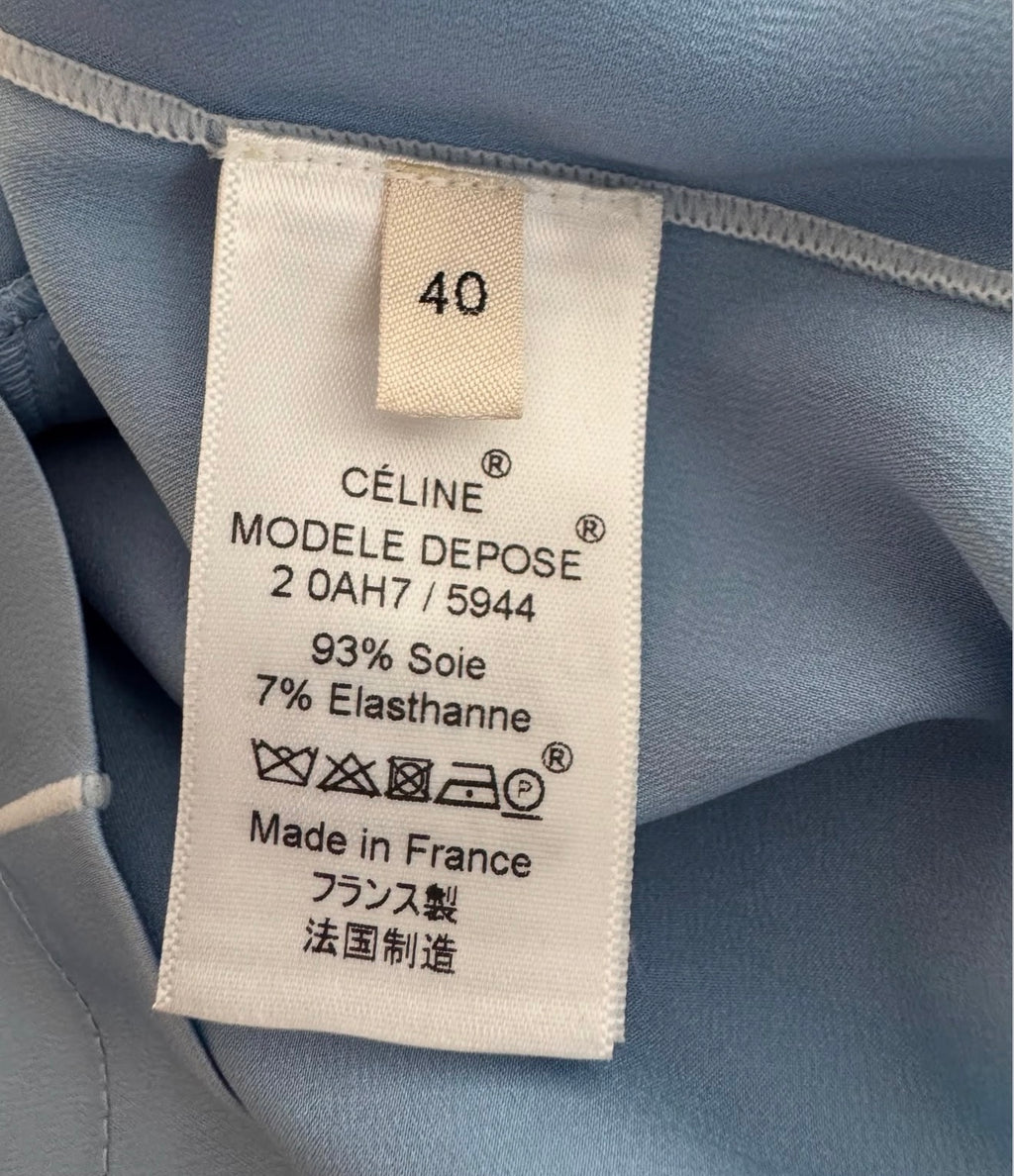 The Top in Baby Blue Silk Crepe Back Satin