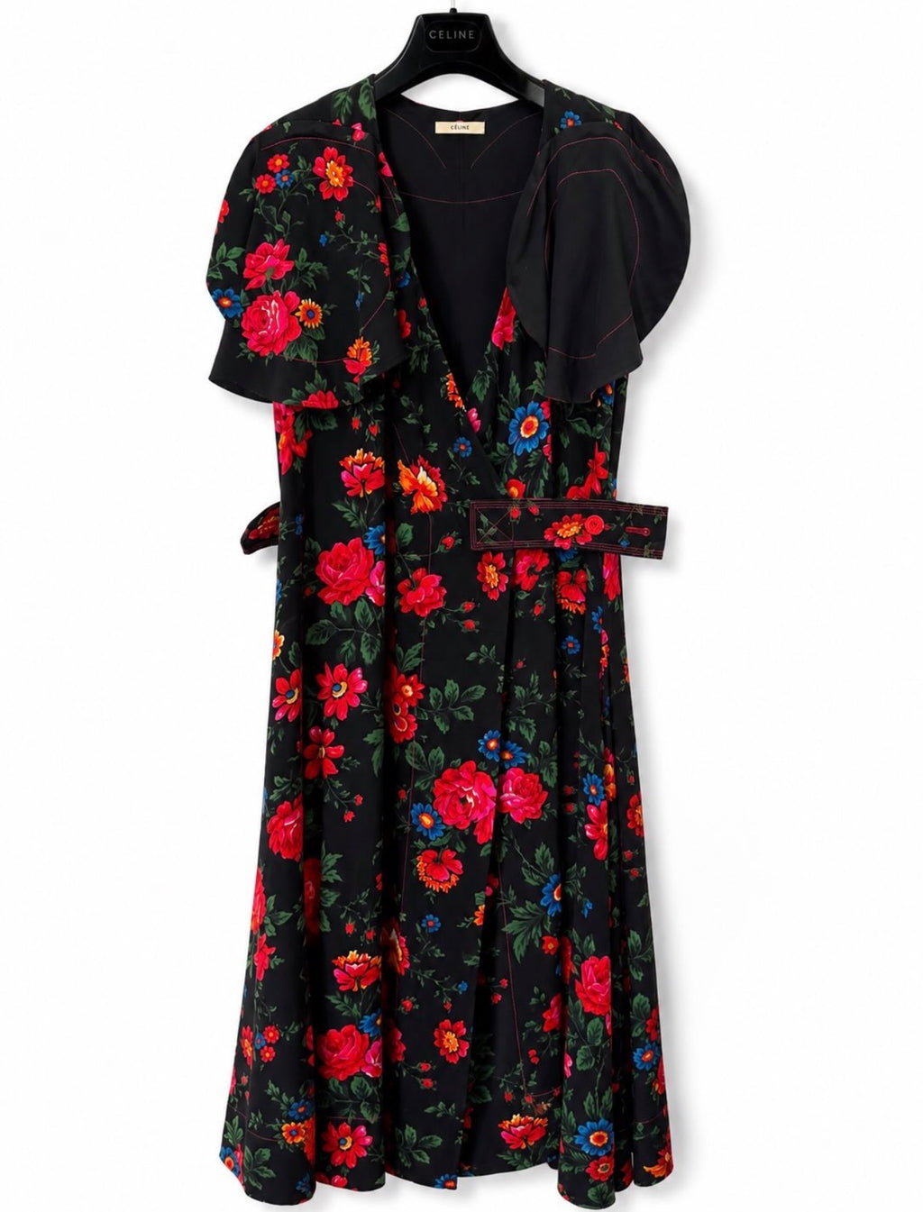 The Wrap Dress in Floral Printed Sable