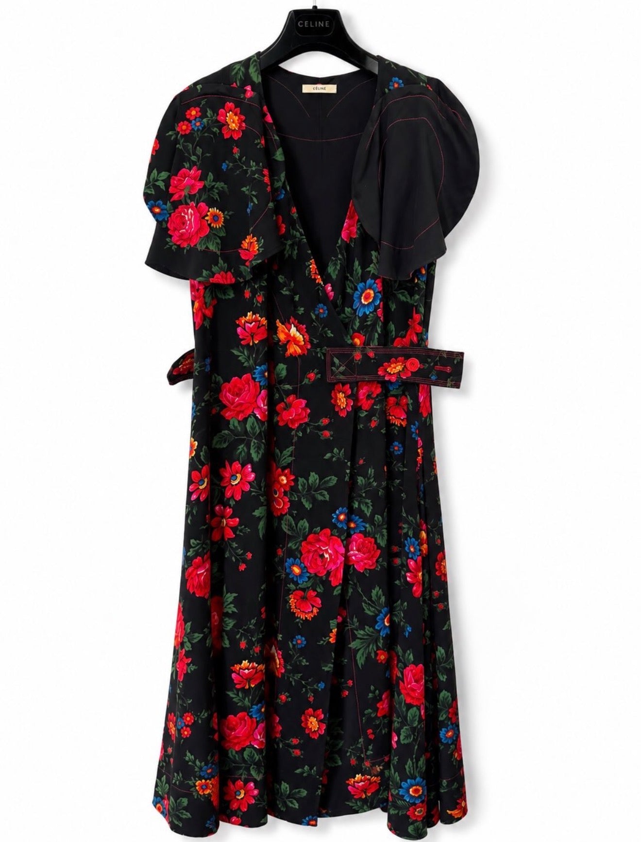 The Wrap Dress in Floral Printed Sable