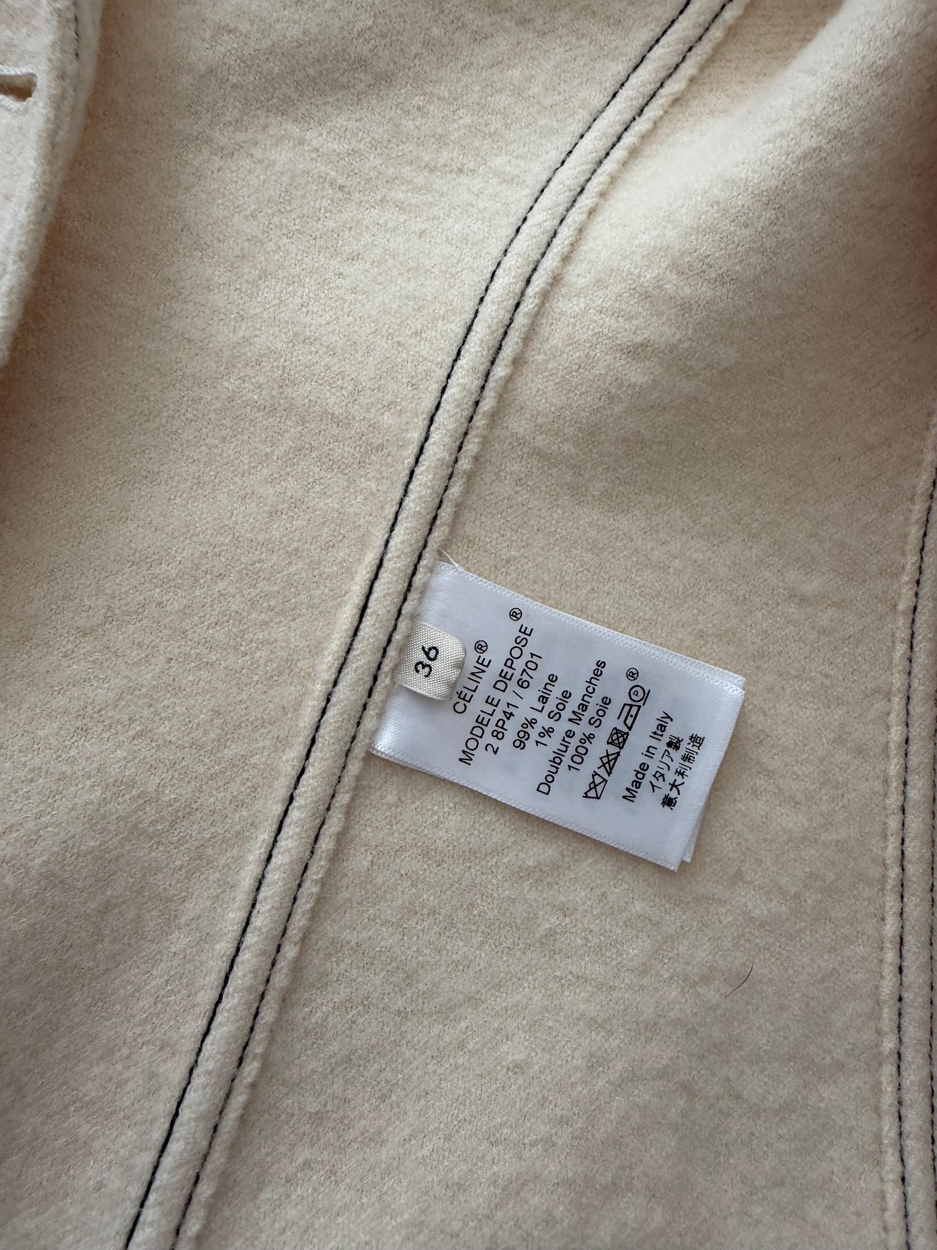 The Double-Breasted Long Coat in Off-White Wool