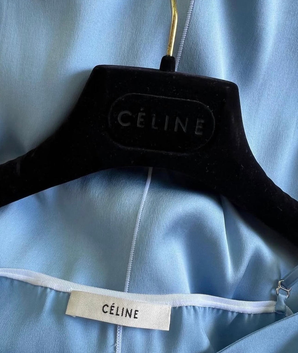 The Top in Baby Blue Silk Crepe Back Satin