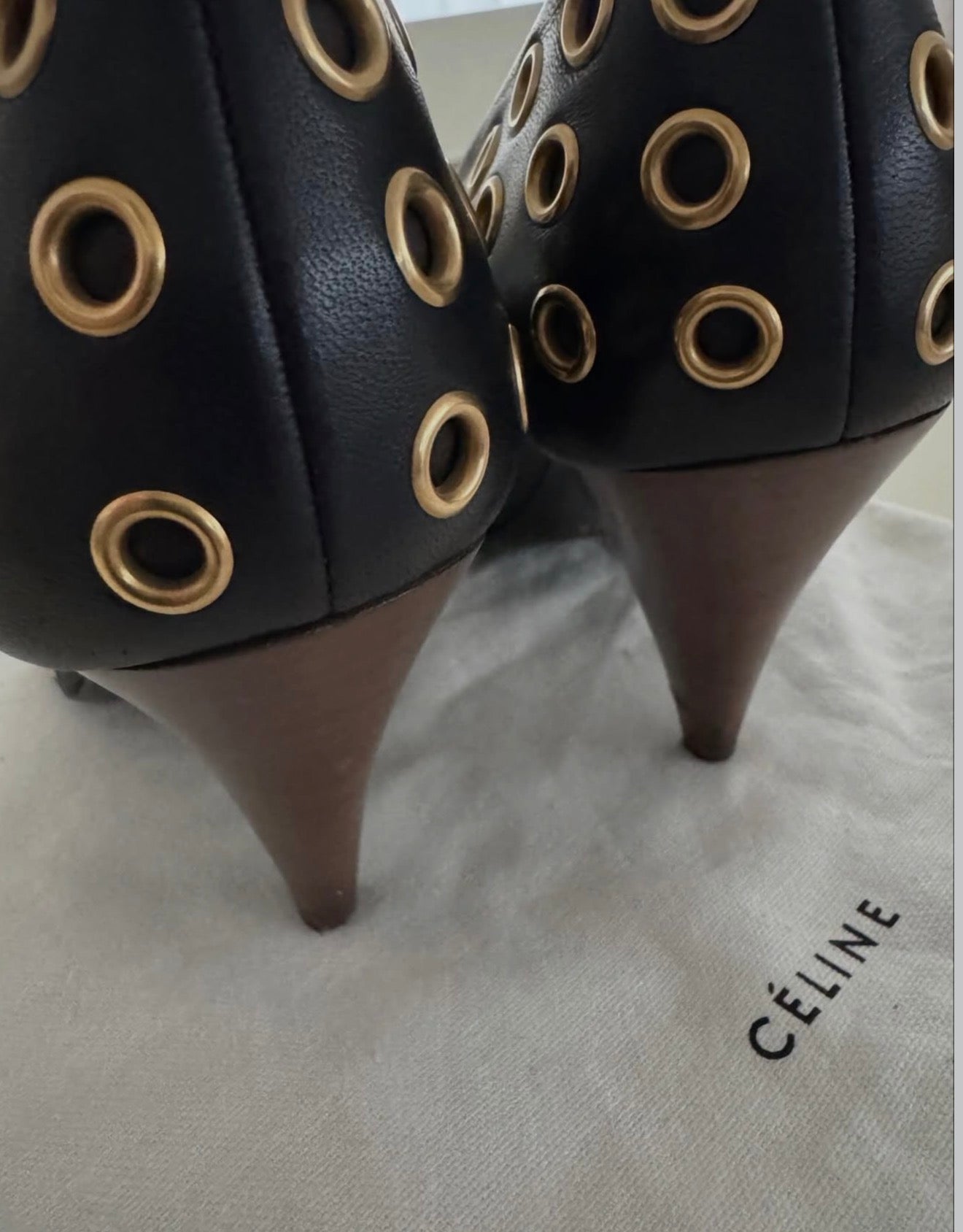 The Gold Eyelet Pumps
