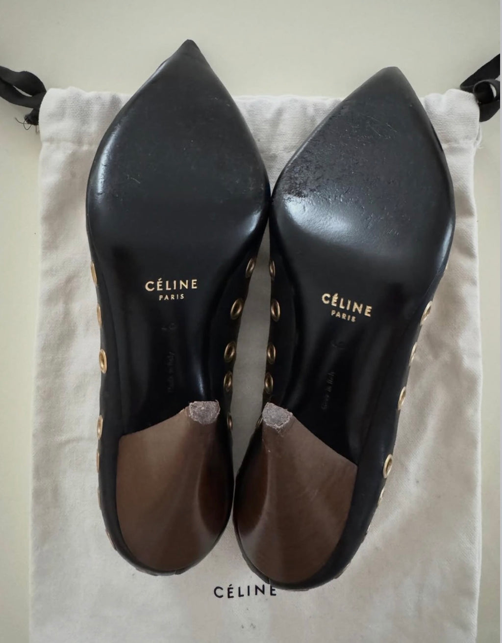 The Gold Eyelet Pumps