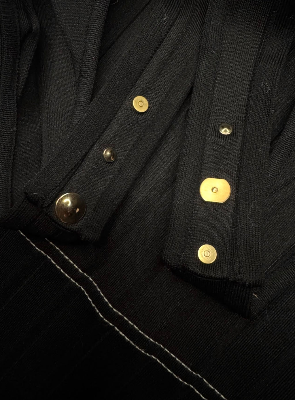 The Black Pleated Top with Gold Studded Details