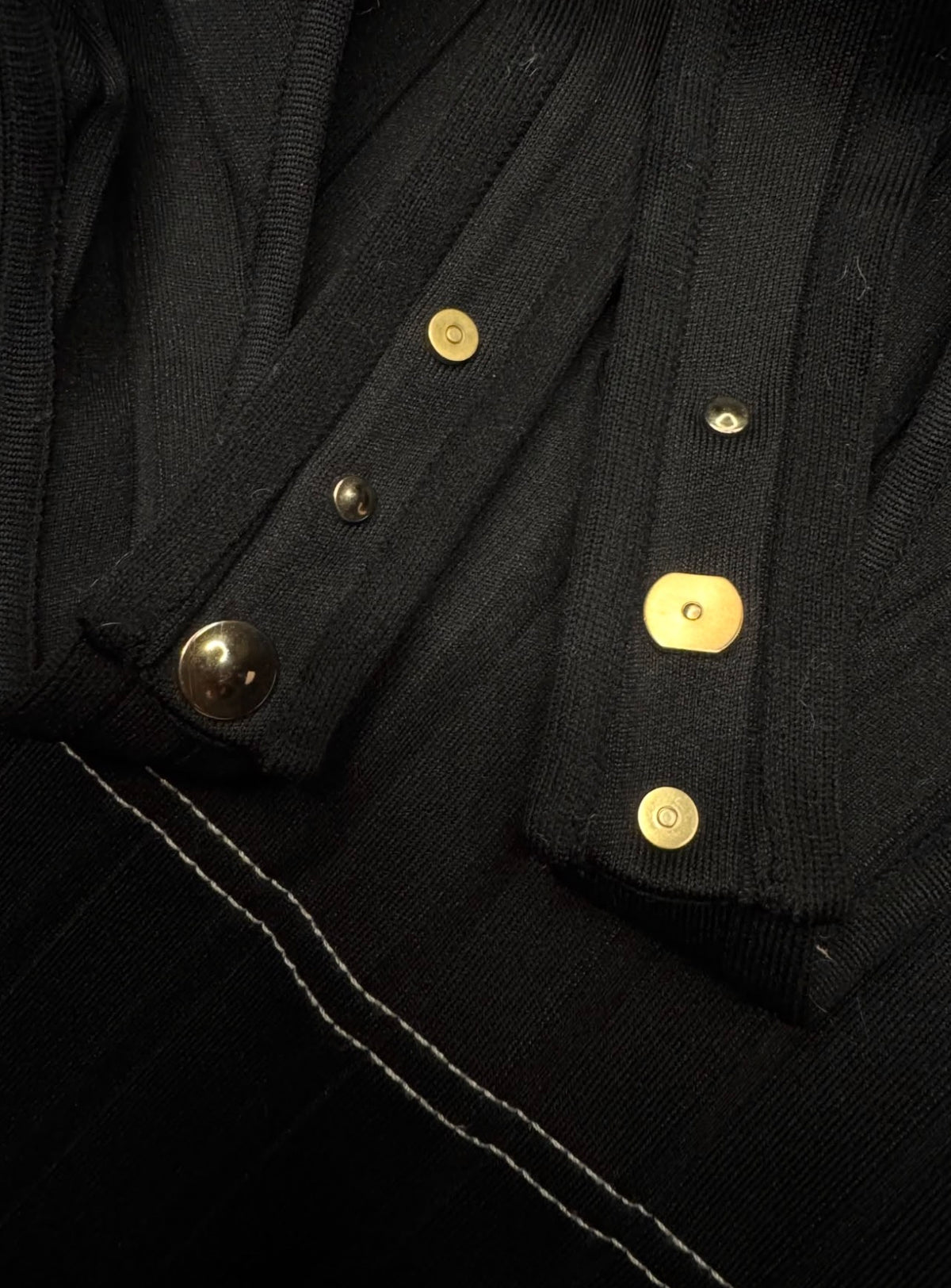 The Black Pleated Top with Gold Studded Details