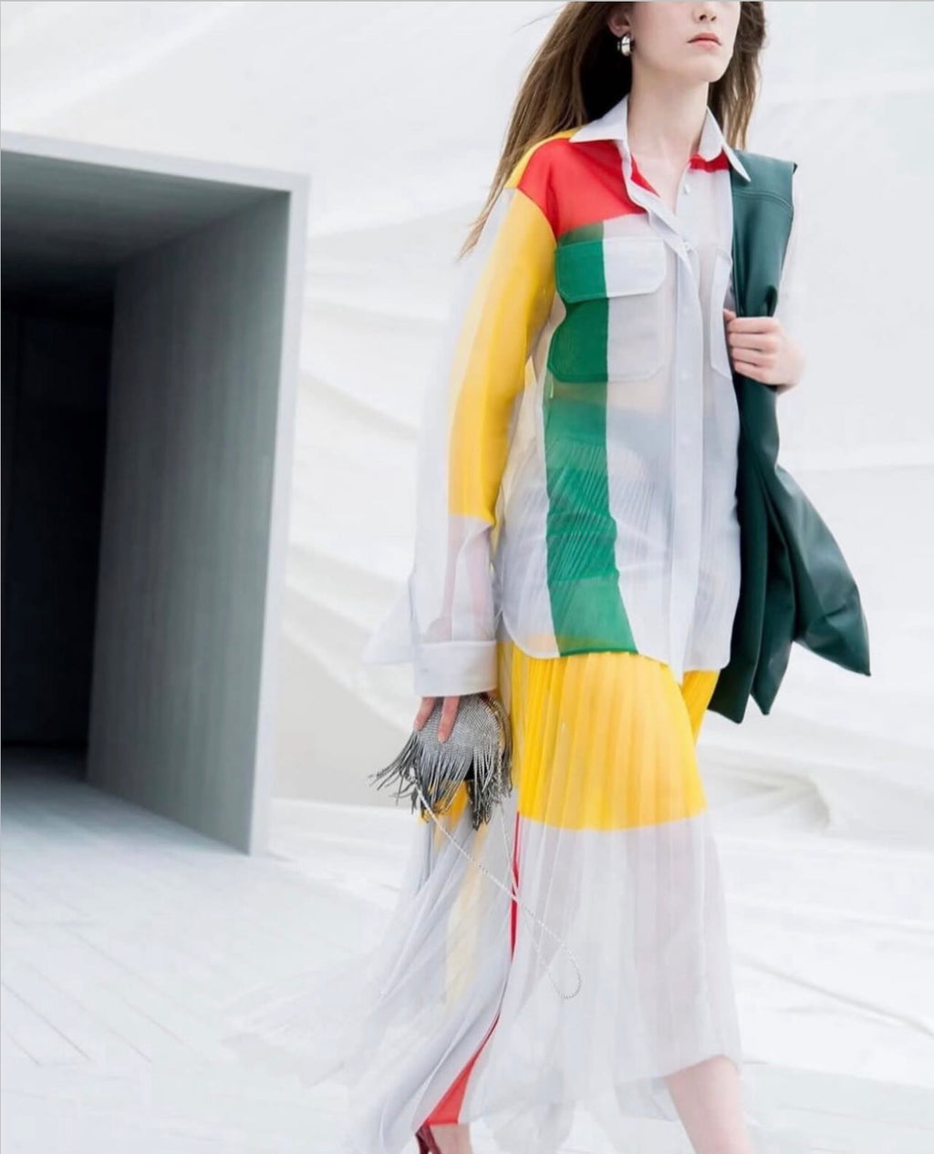 The Pleated Mesh Skirt