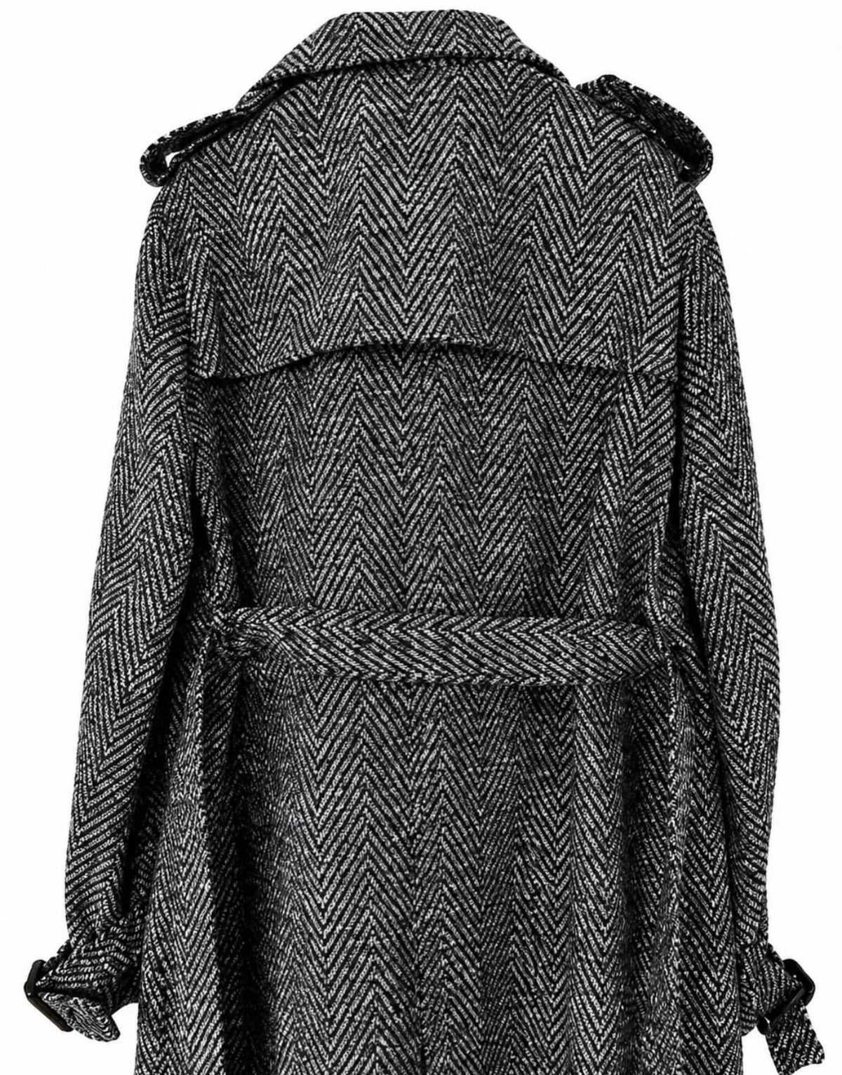 The Herringbone Wool Belted Coat