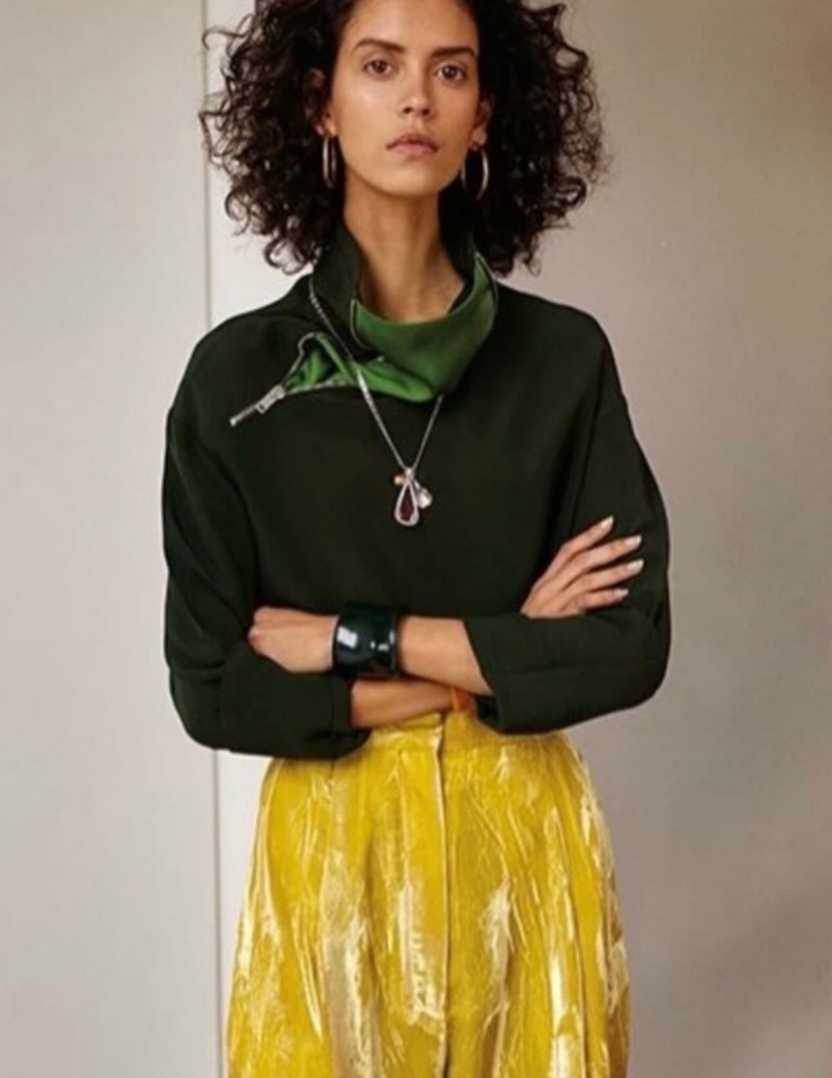 The Bottle Green Zipped Top