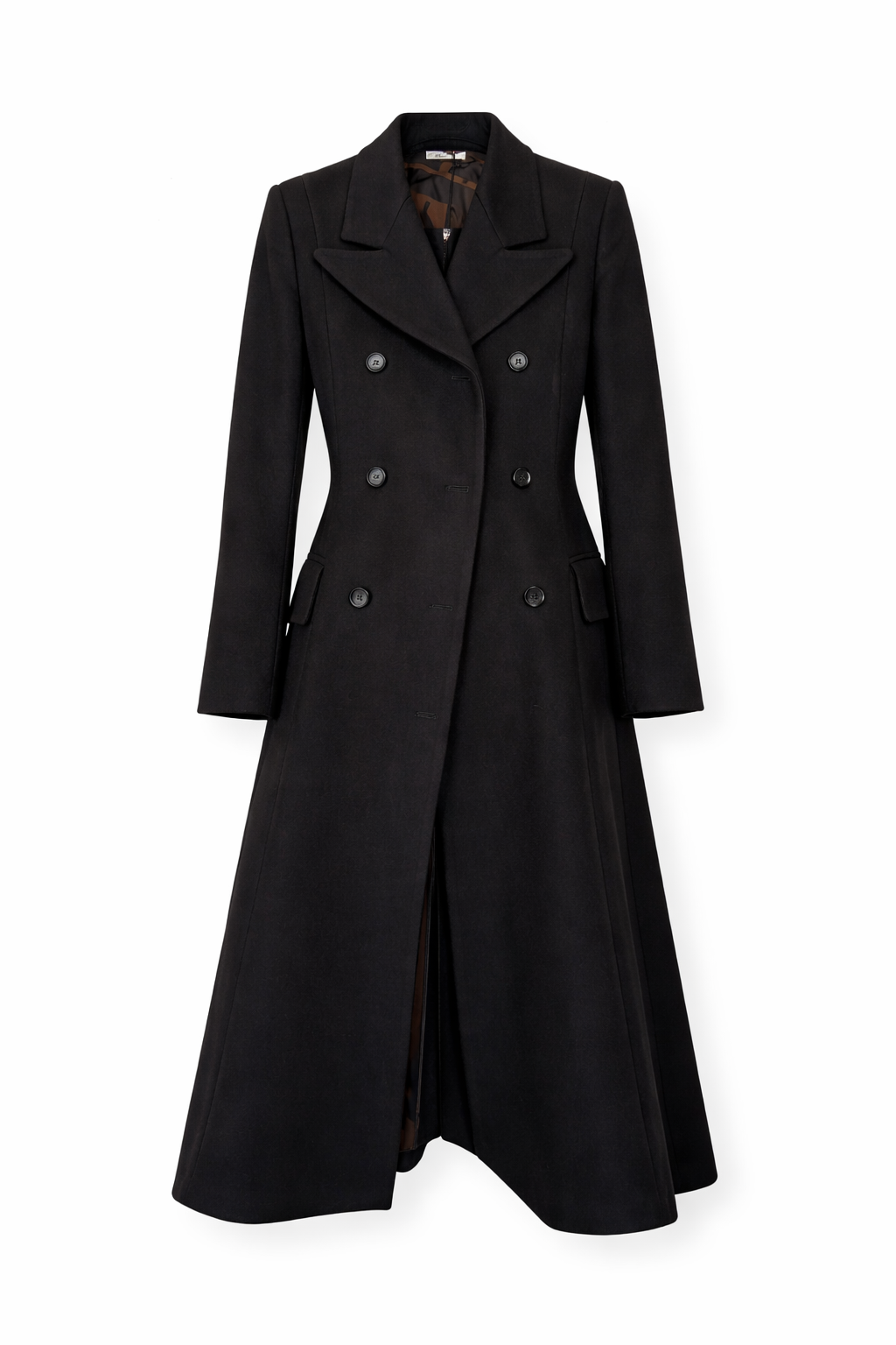 The Double Breast Coat with Iconic Lining Flatlay