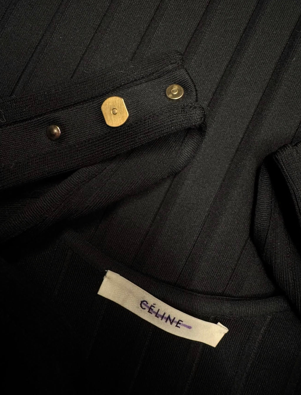 The Black Pleated Top with Gold Studded Details