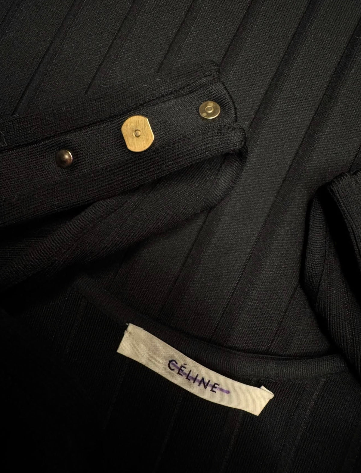 The Black Pleated Top with Gold Studded Details