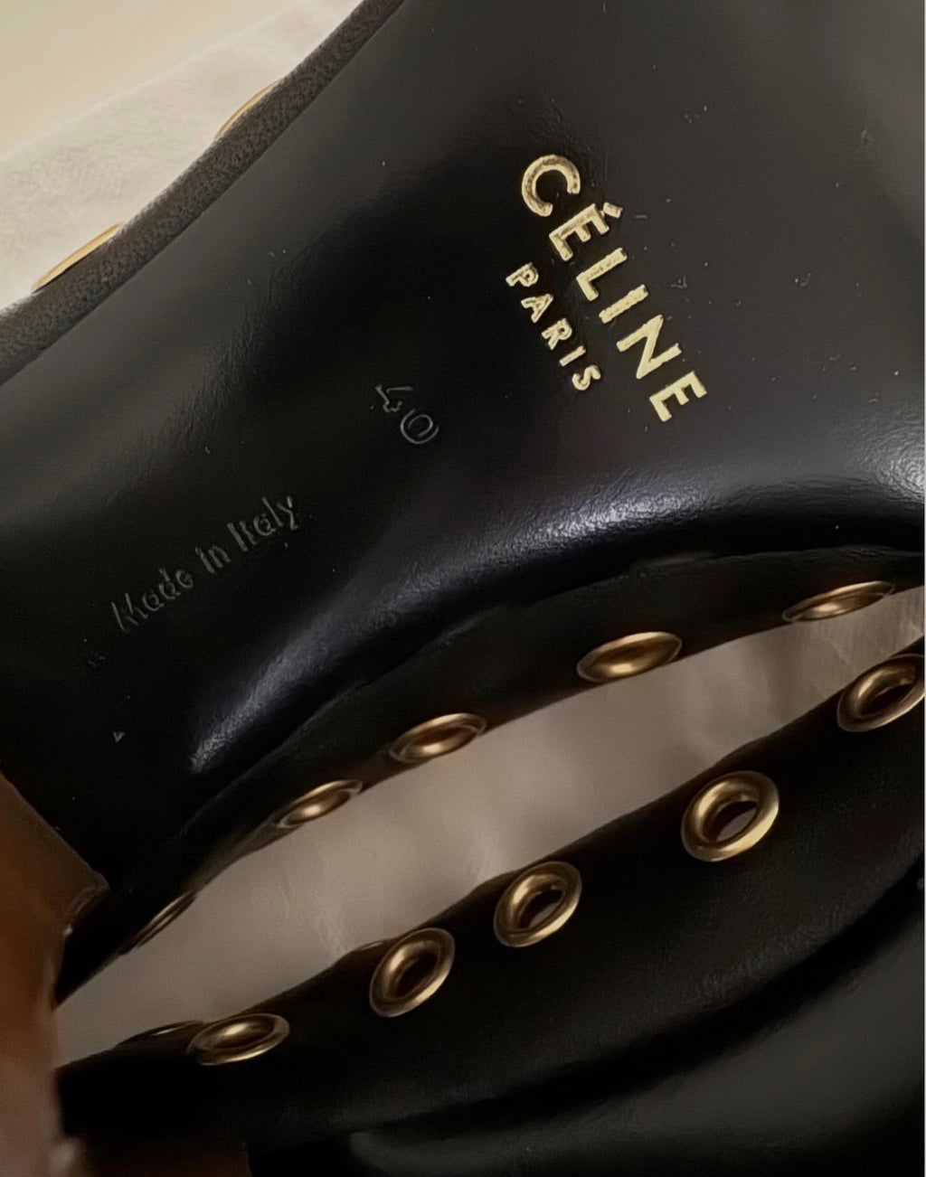 The Gold Eyelet Pumps