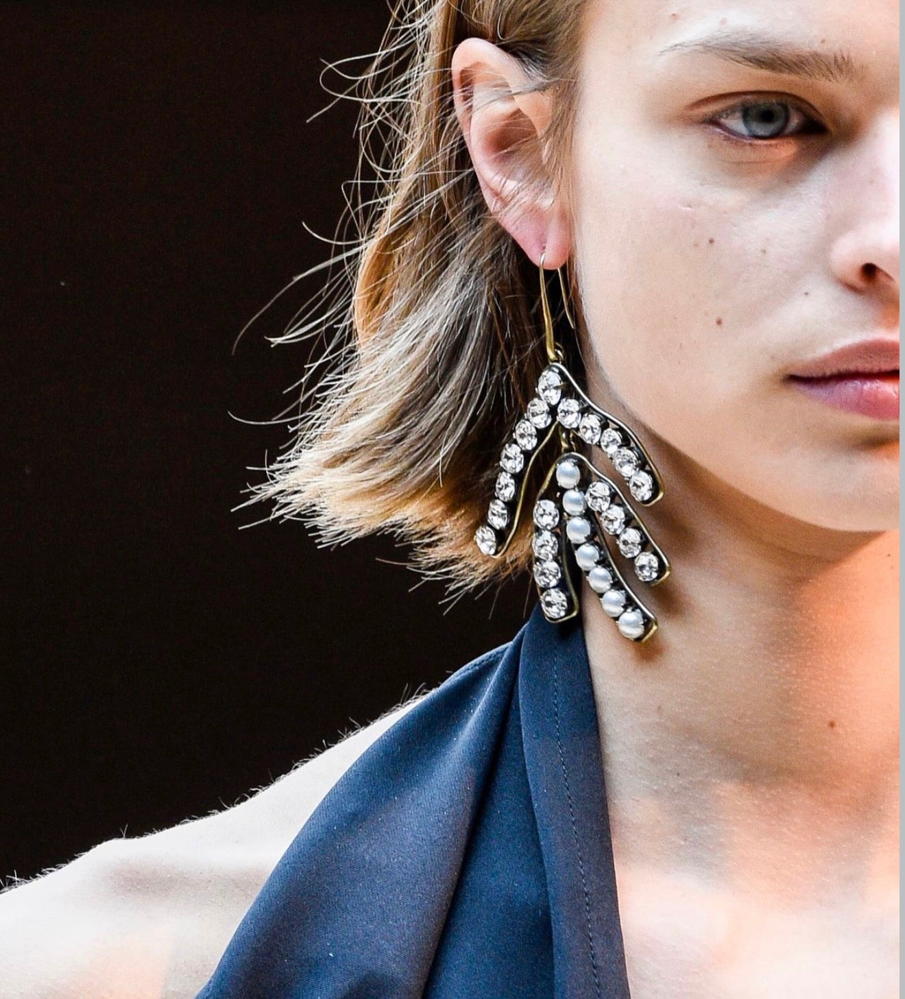 The Crystal Leaf Earrings