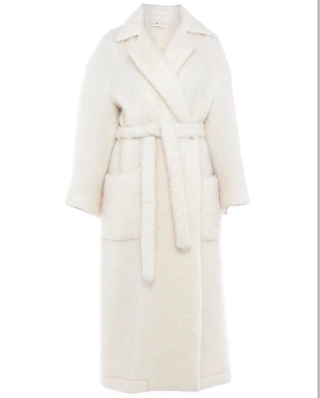 The Ivory Belted Mohair Coat