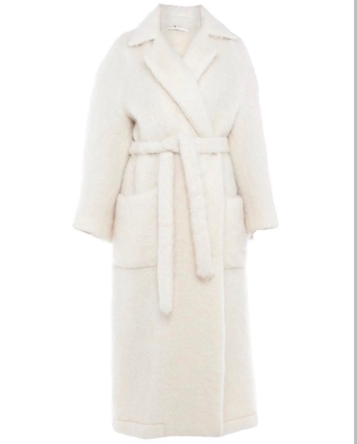 The Ivory Belted Mohair Coat