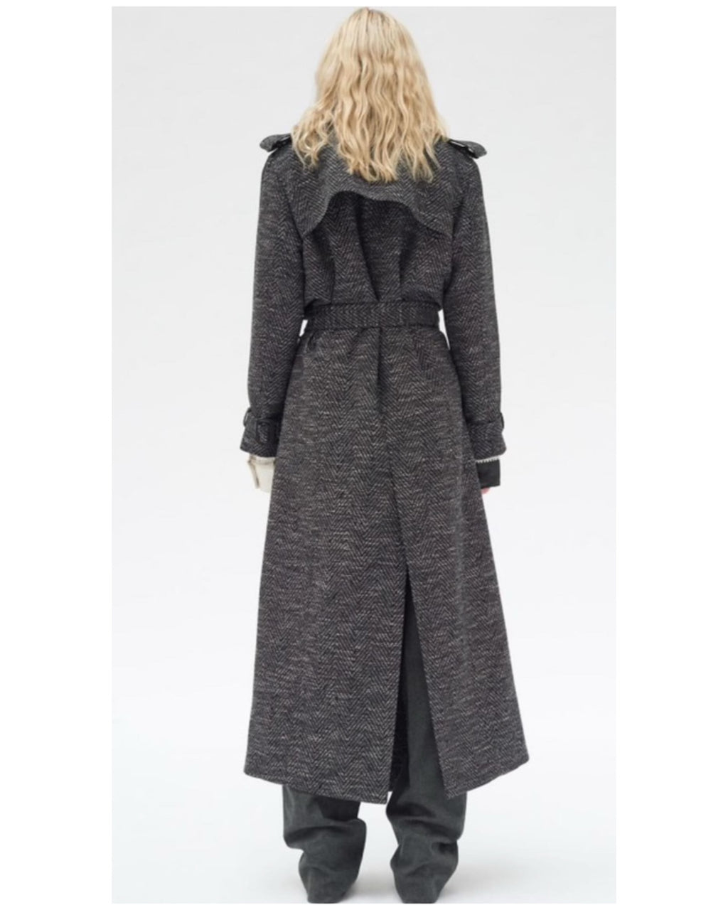 The Herringbone Wool Belted Coat