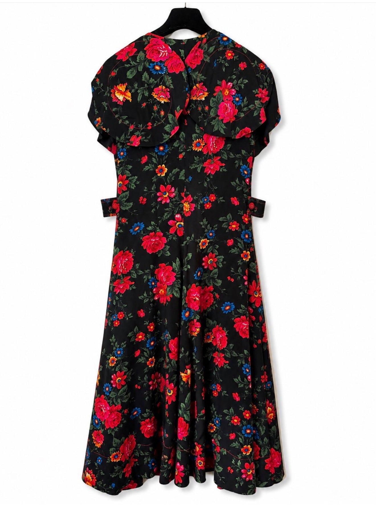 The Wrap Dress in Floral Printed Sable