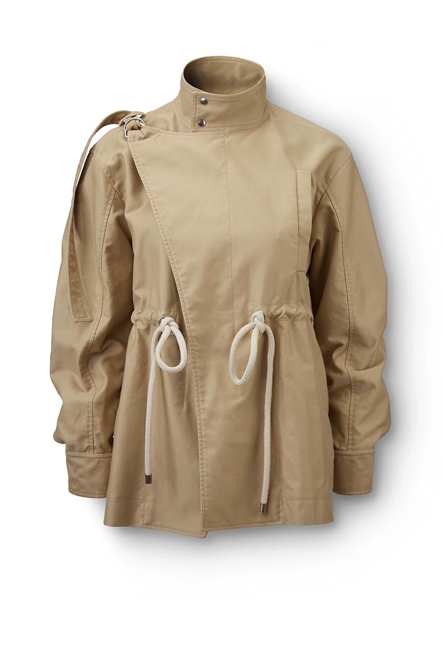 The Mackintosh Khaki Trench Jacket Flatlay