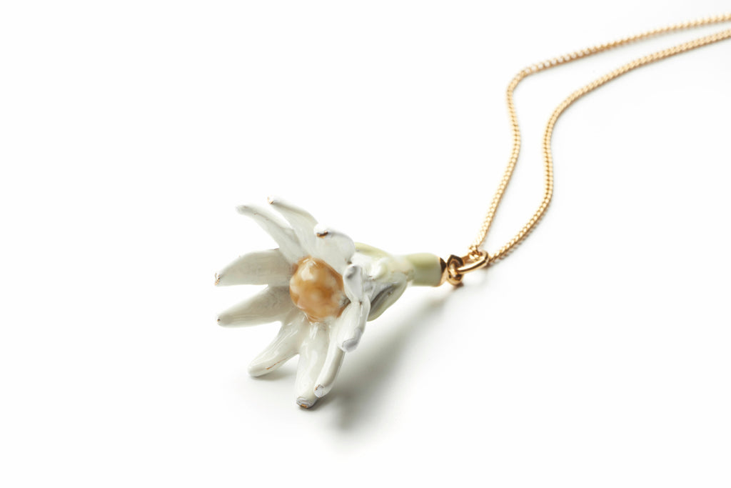 Daisy Enamelled Necklace Flatlay