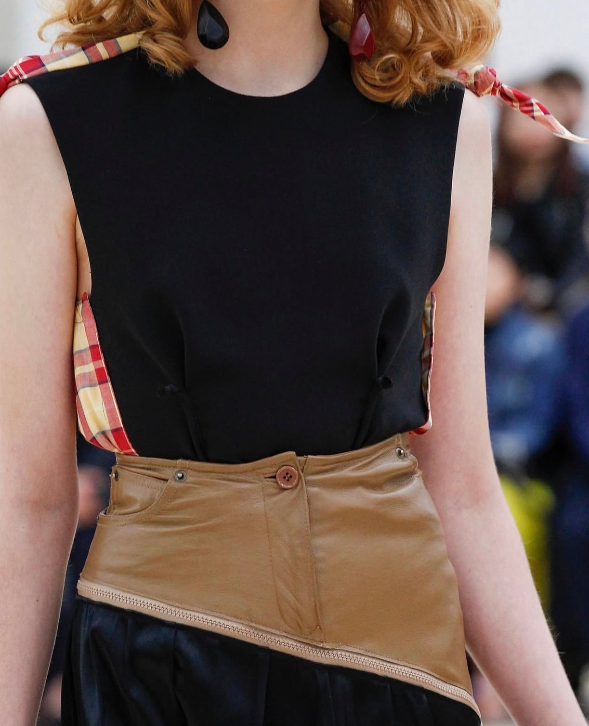 The Black Pants with Checked Hem Cuffs