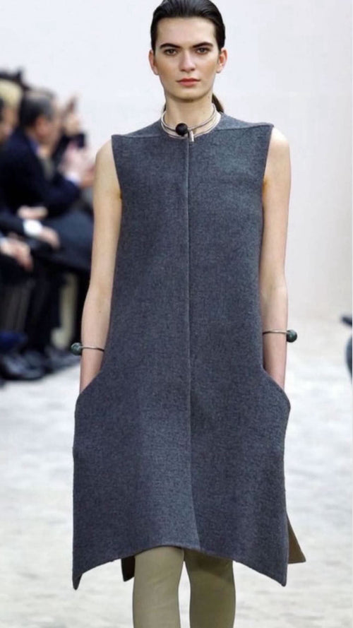 Cashmere Gilet Dress in Charcoal