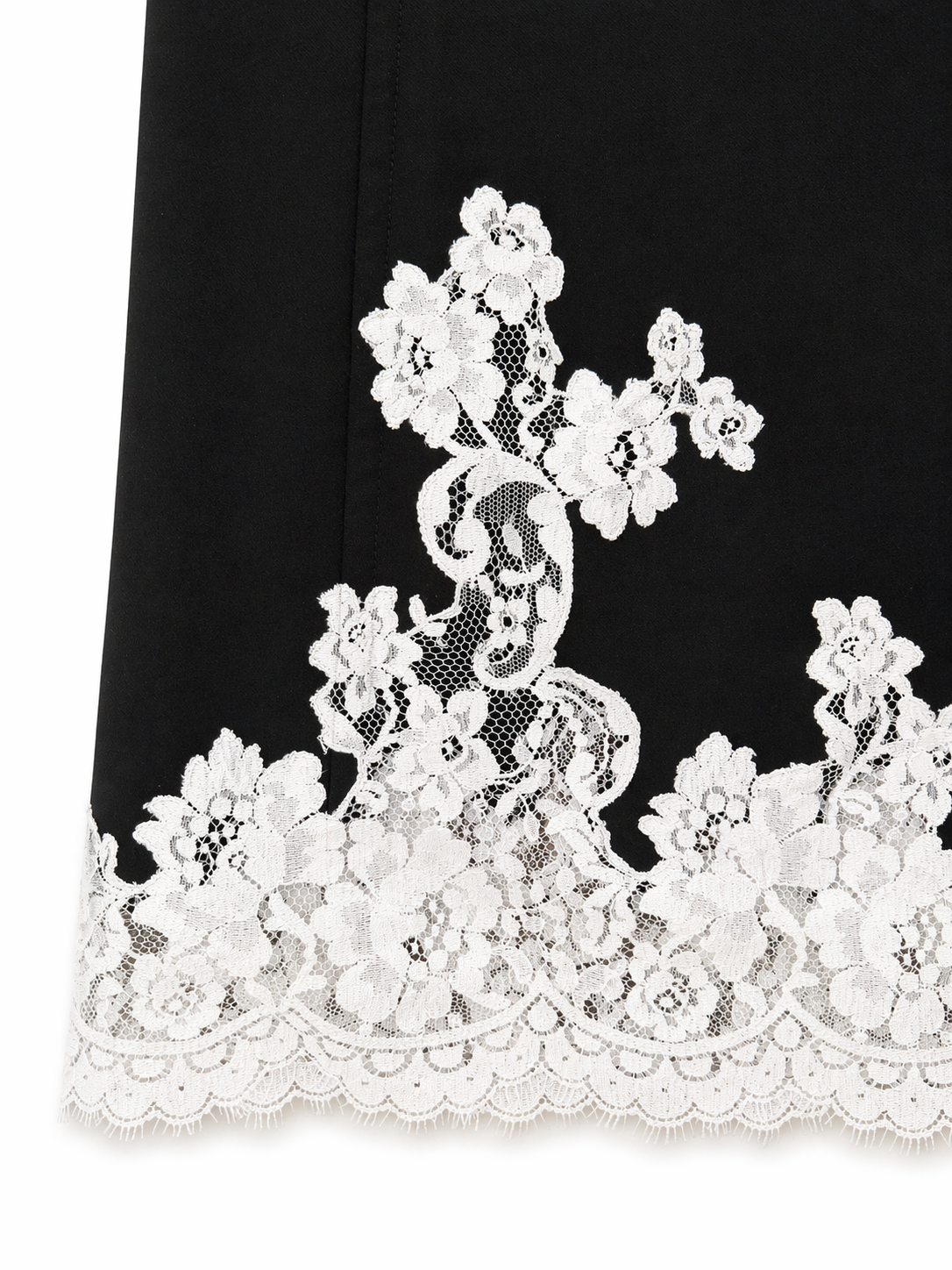 The Black Trench Coat with Lace Trim