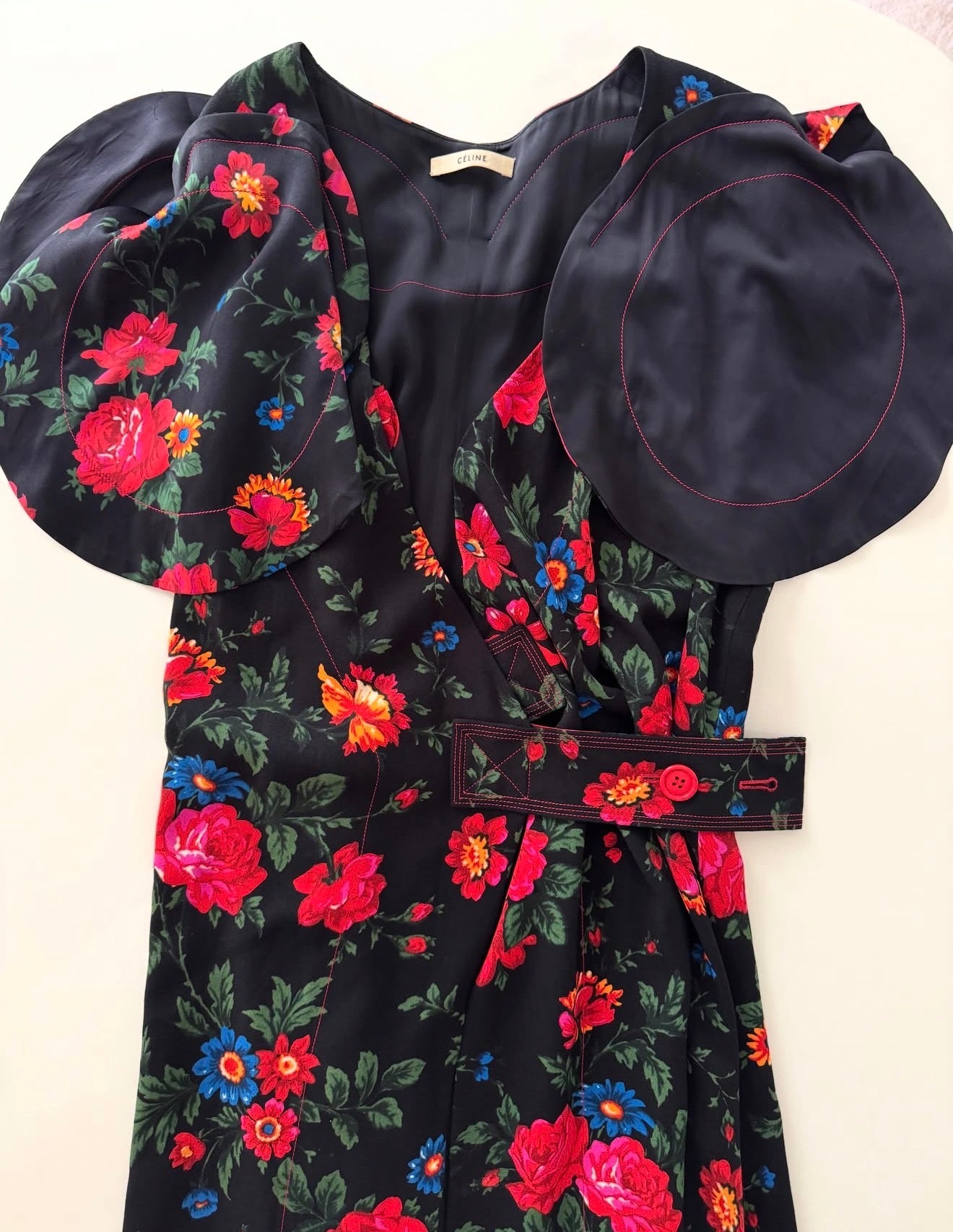The Wrap Dress in Floral Printed Sable