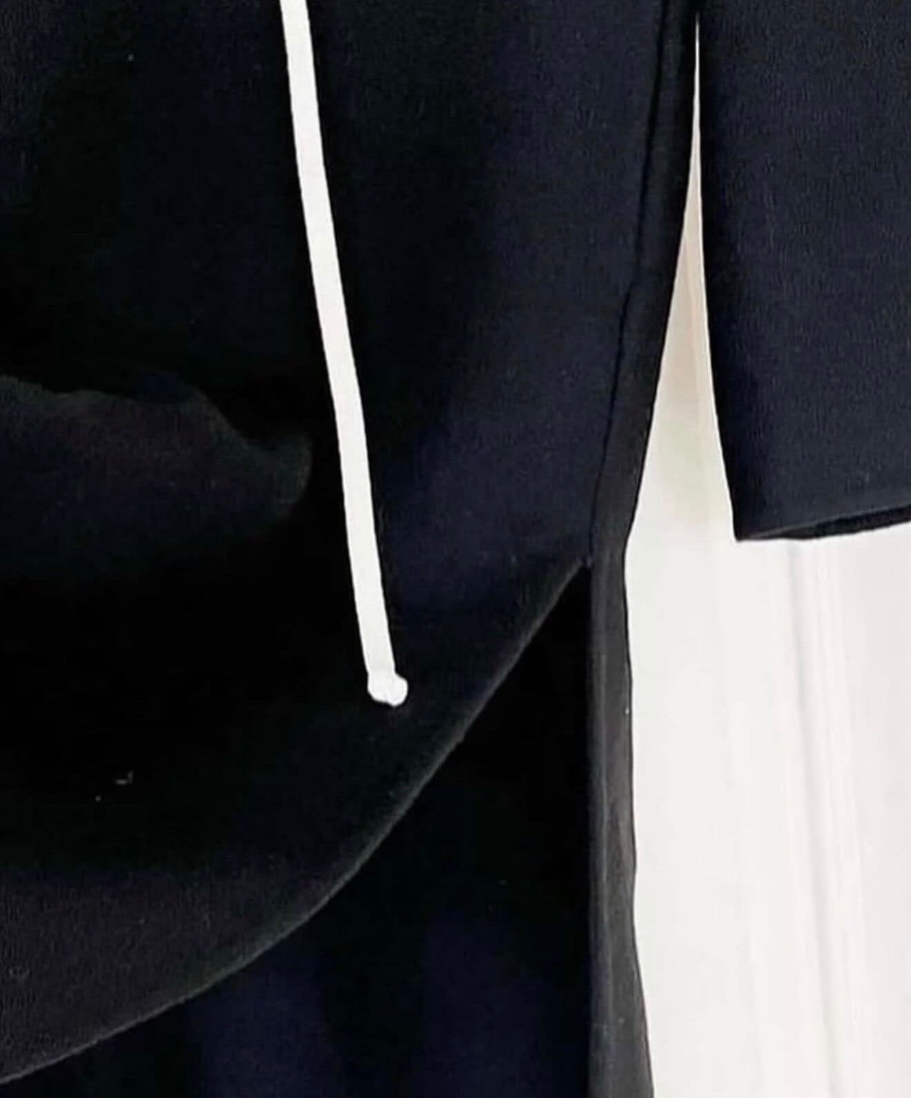 The Long Tunic Dress In Black Double Face Cashmere