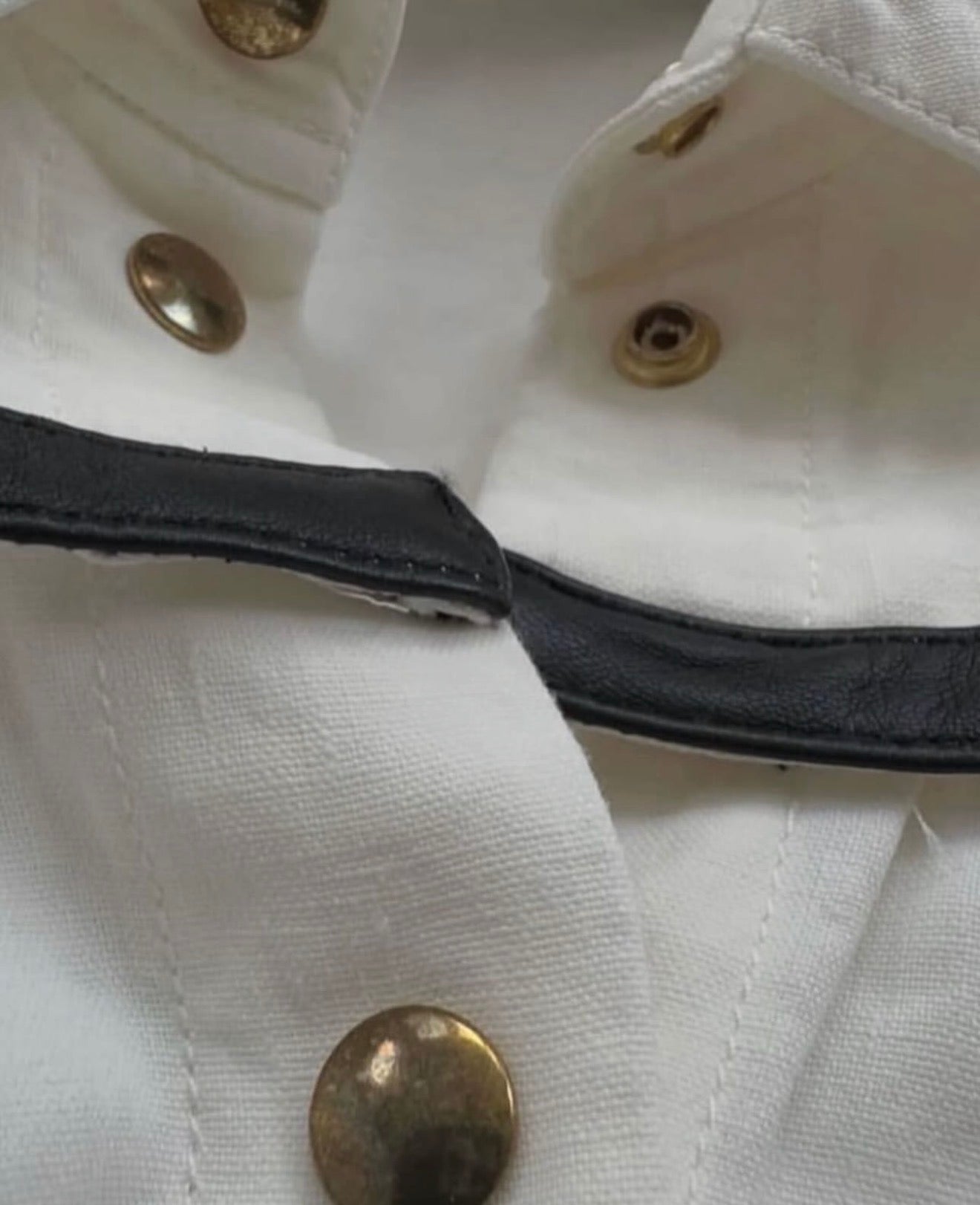 The White Belted Lined Dress with Leather Details