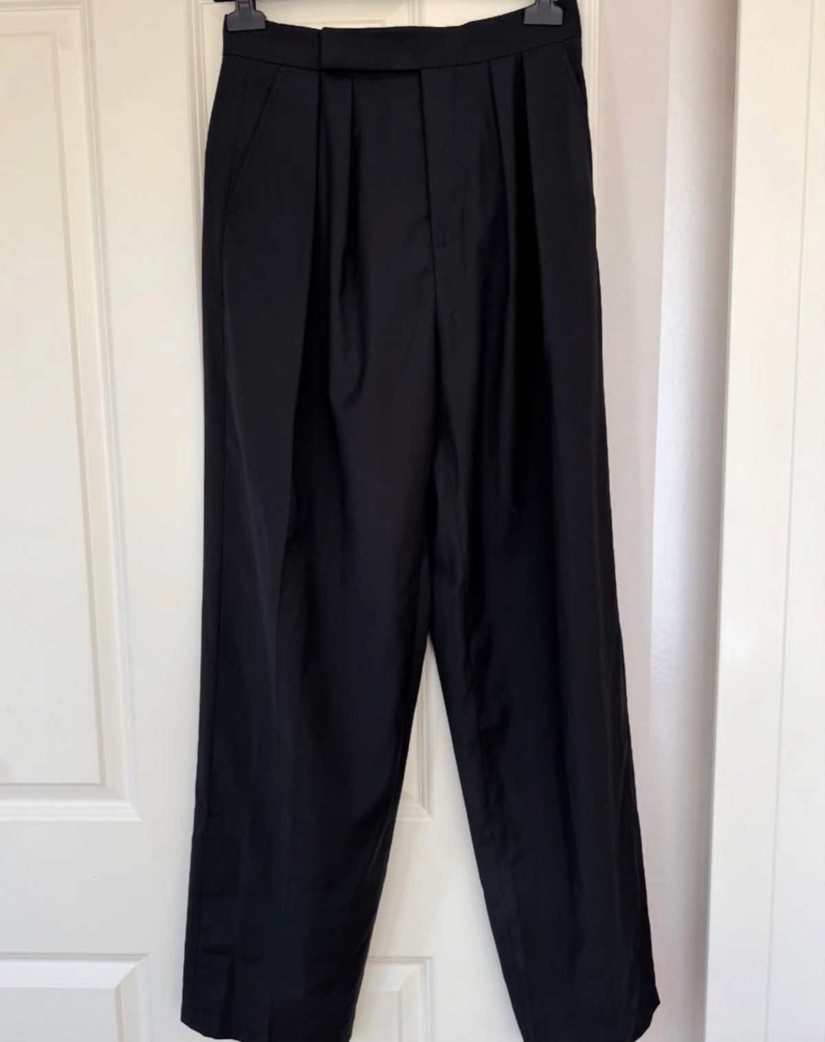 The Black Pants with Checked Hem Cuffs
