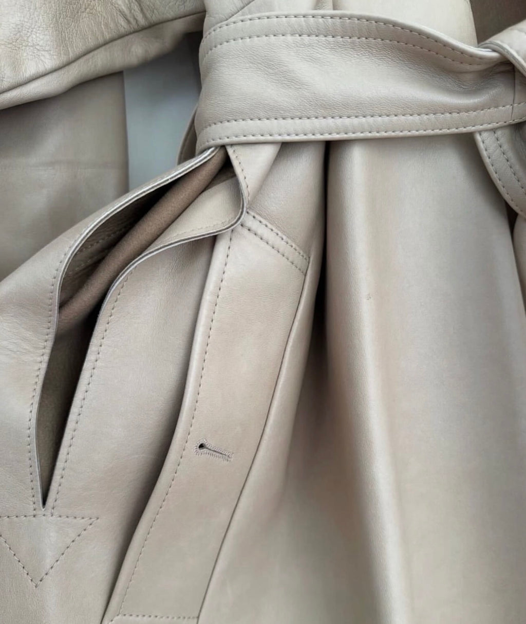 The Ad Campaign Leather Trench Coat