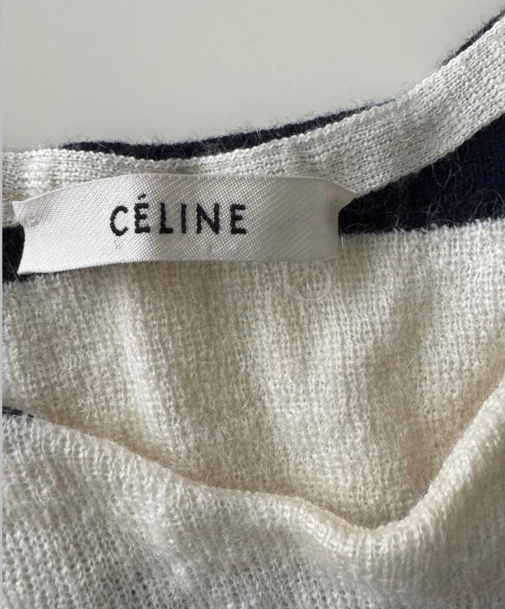 The Striped Wool Mohair Knit Dress with Pleated Hem Details