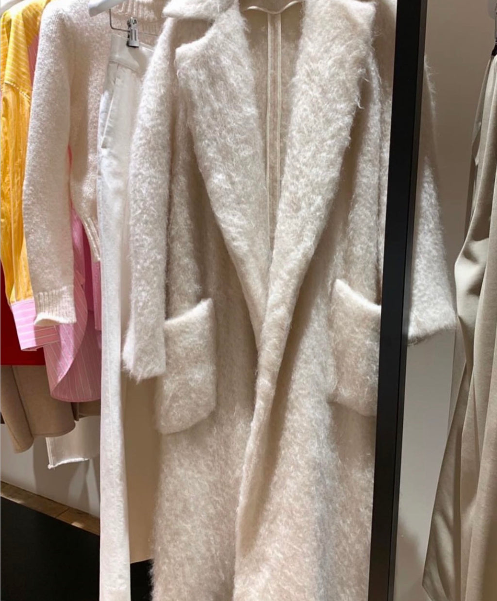 The Ivory Belted Mohair Coat