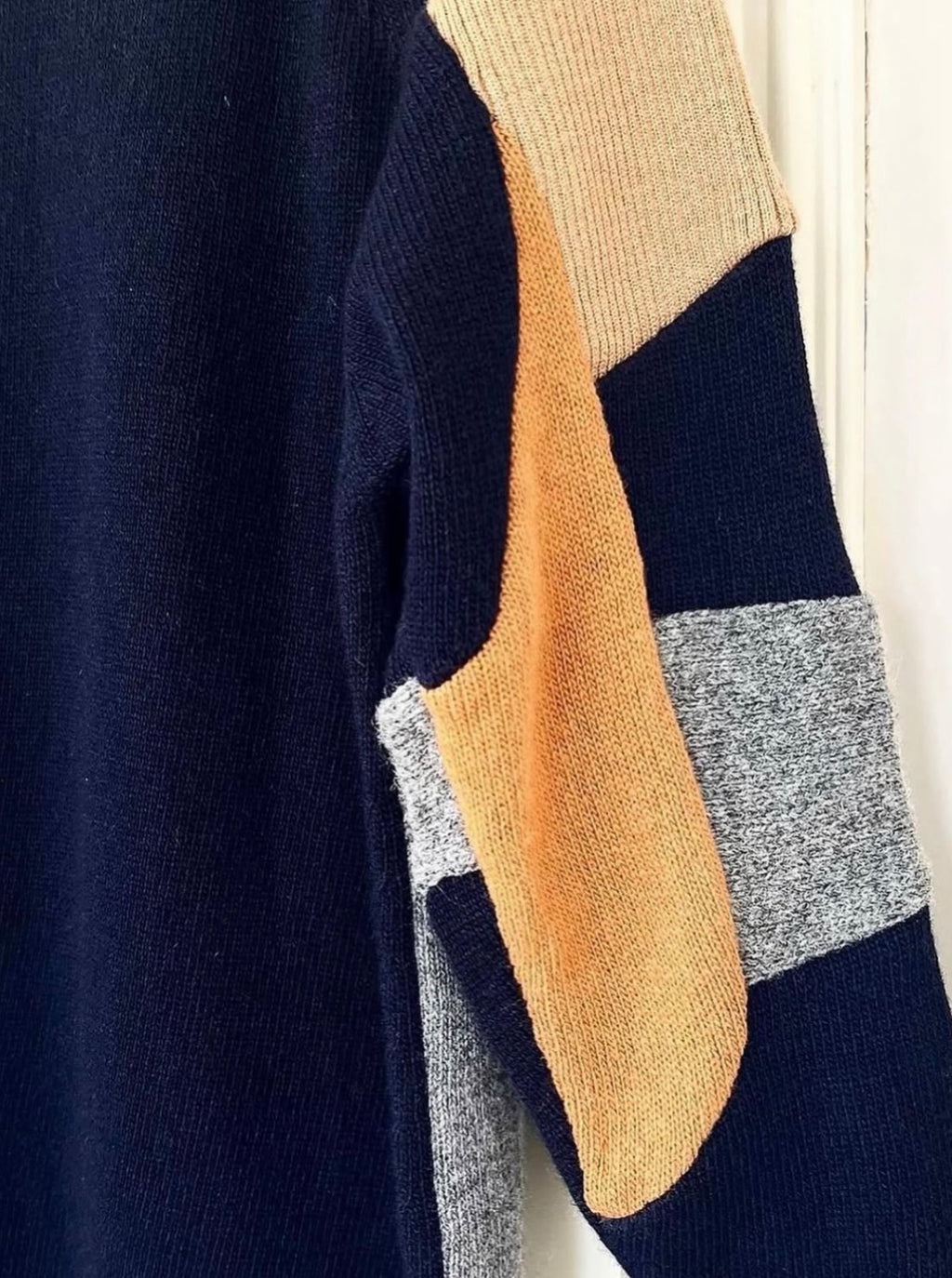 The Wool Cashmere Color Block Sweater Dress