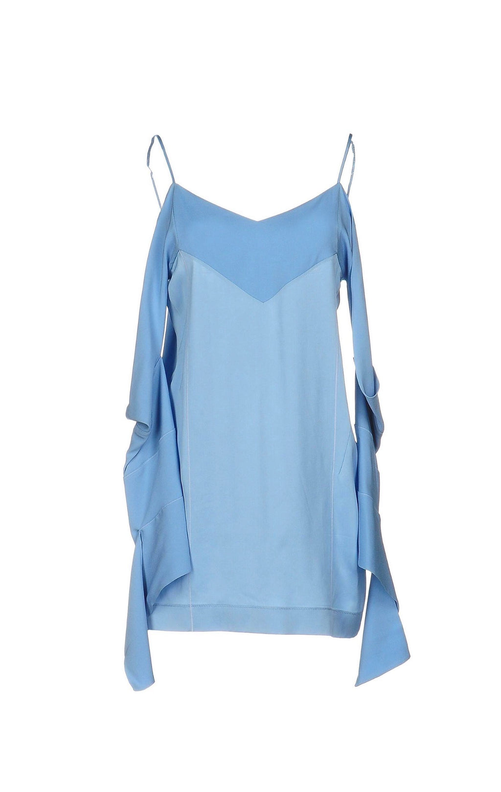 The Top in Baby Blue Silk Crepe Back Satin