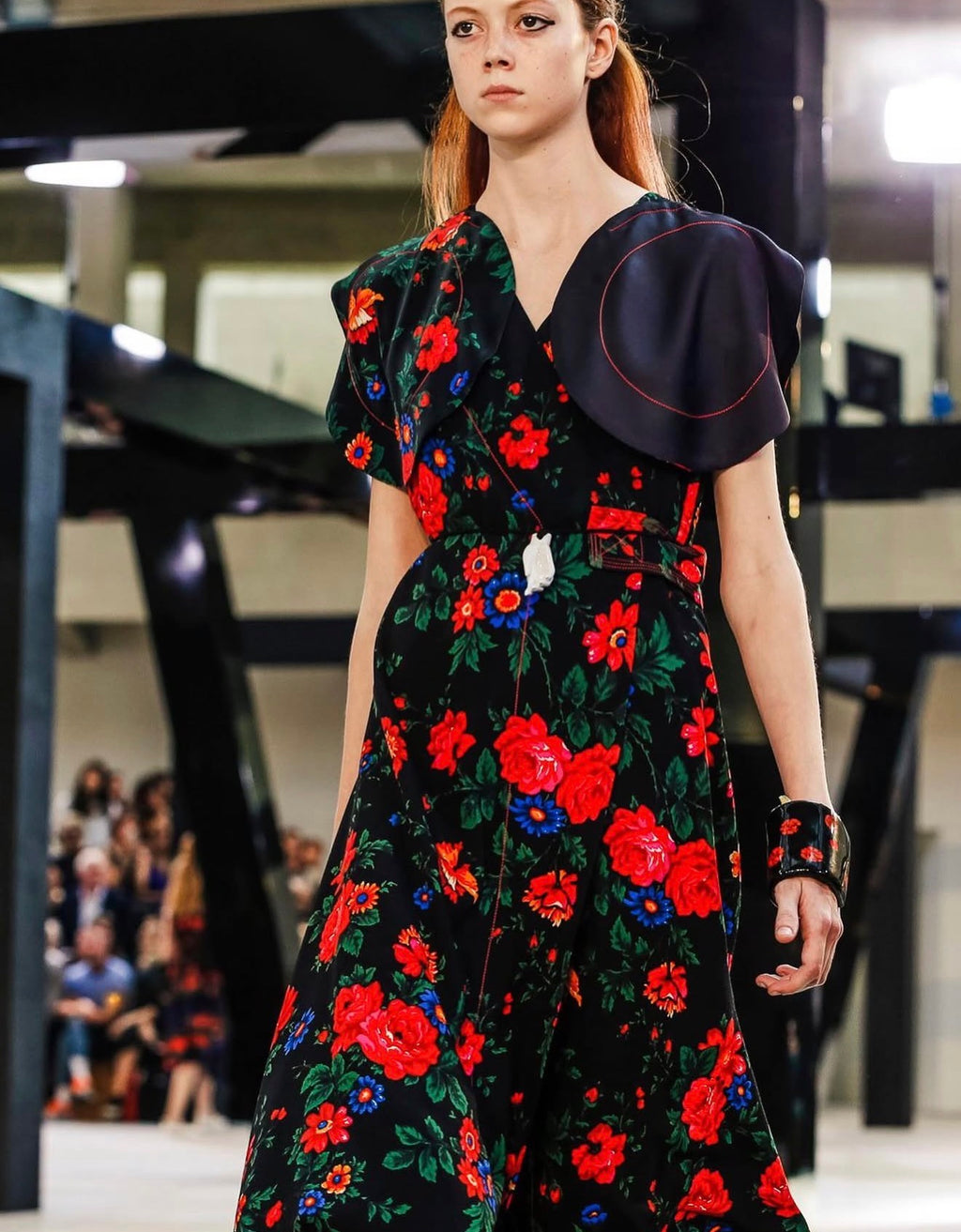 The Wrap Dress in Floral Printed Sable