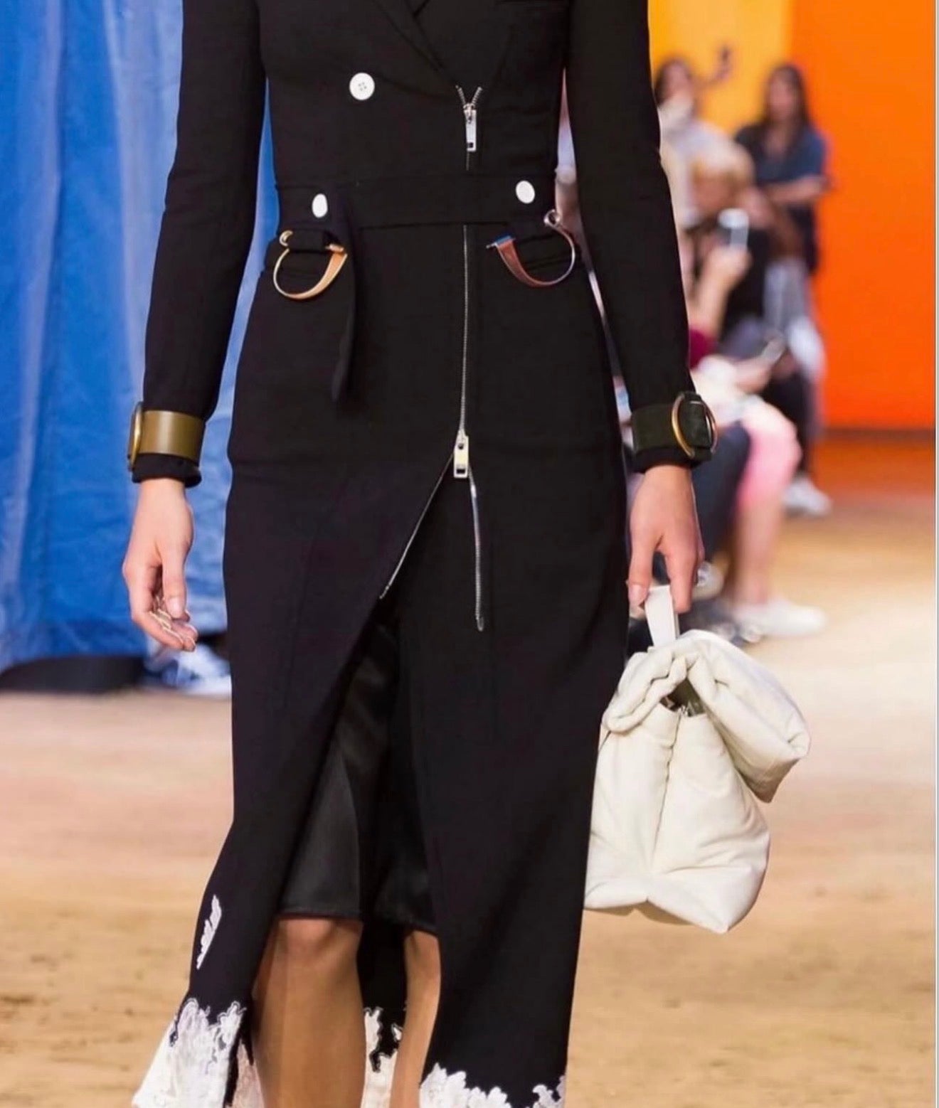 The Black Trench Coat with Lace Trim