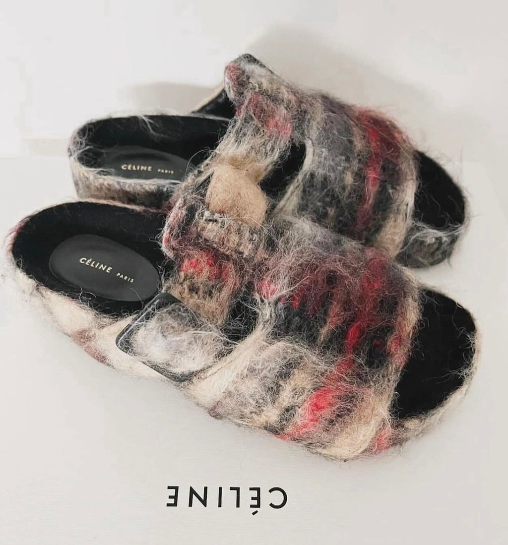 The Boxy Mohair Flat Sandals