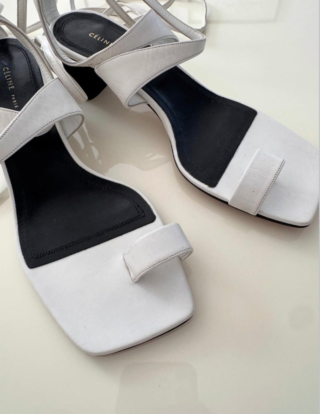 The White Toe Ring Sandals
