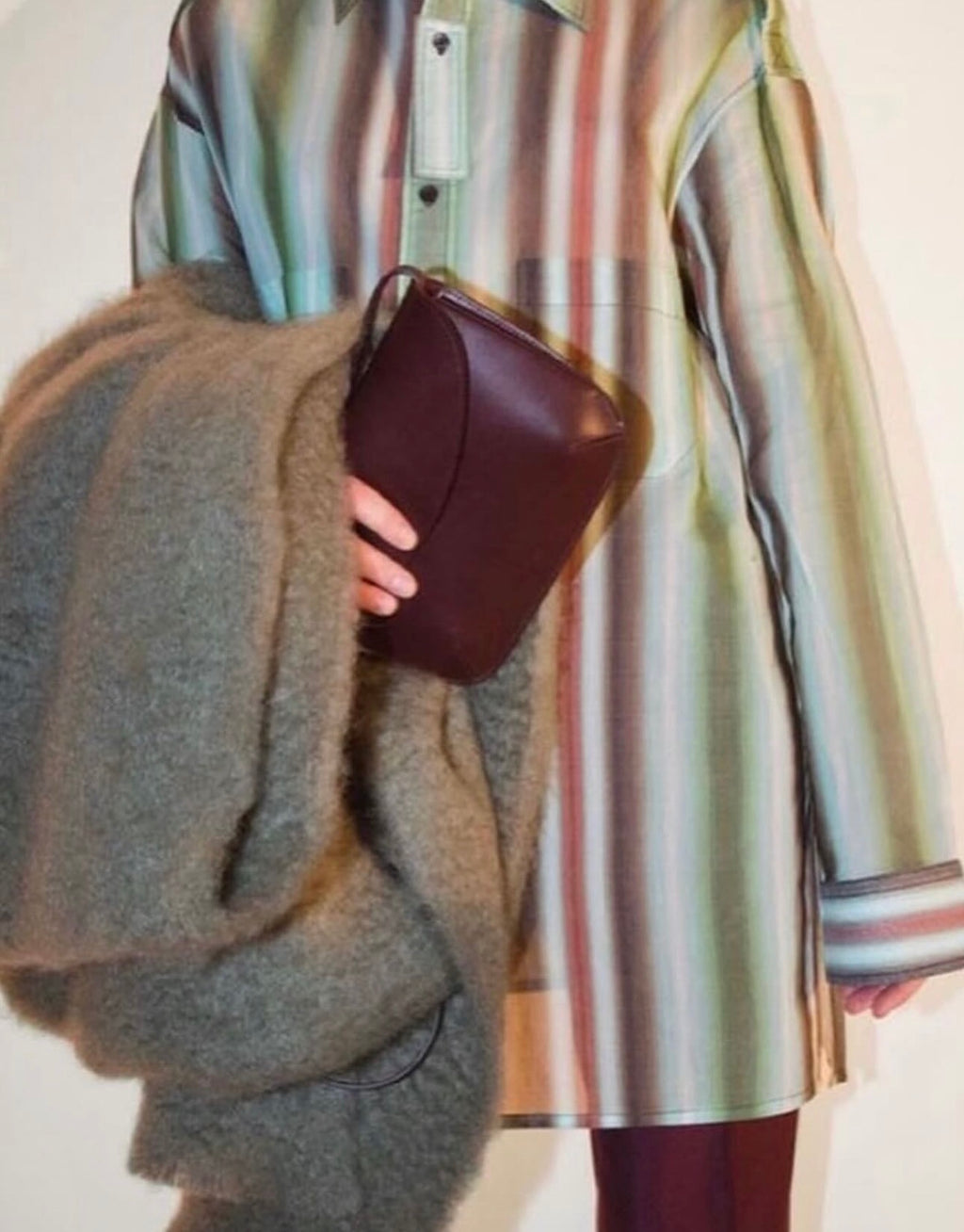 The Runway Blanket With Fringes in Green Wool Mohair