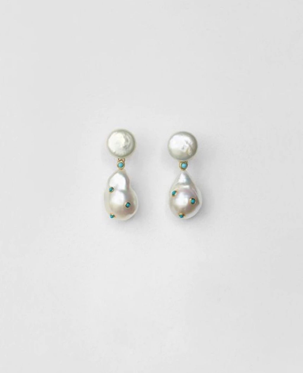 The Turquoise Baroque Pearl Earrings
