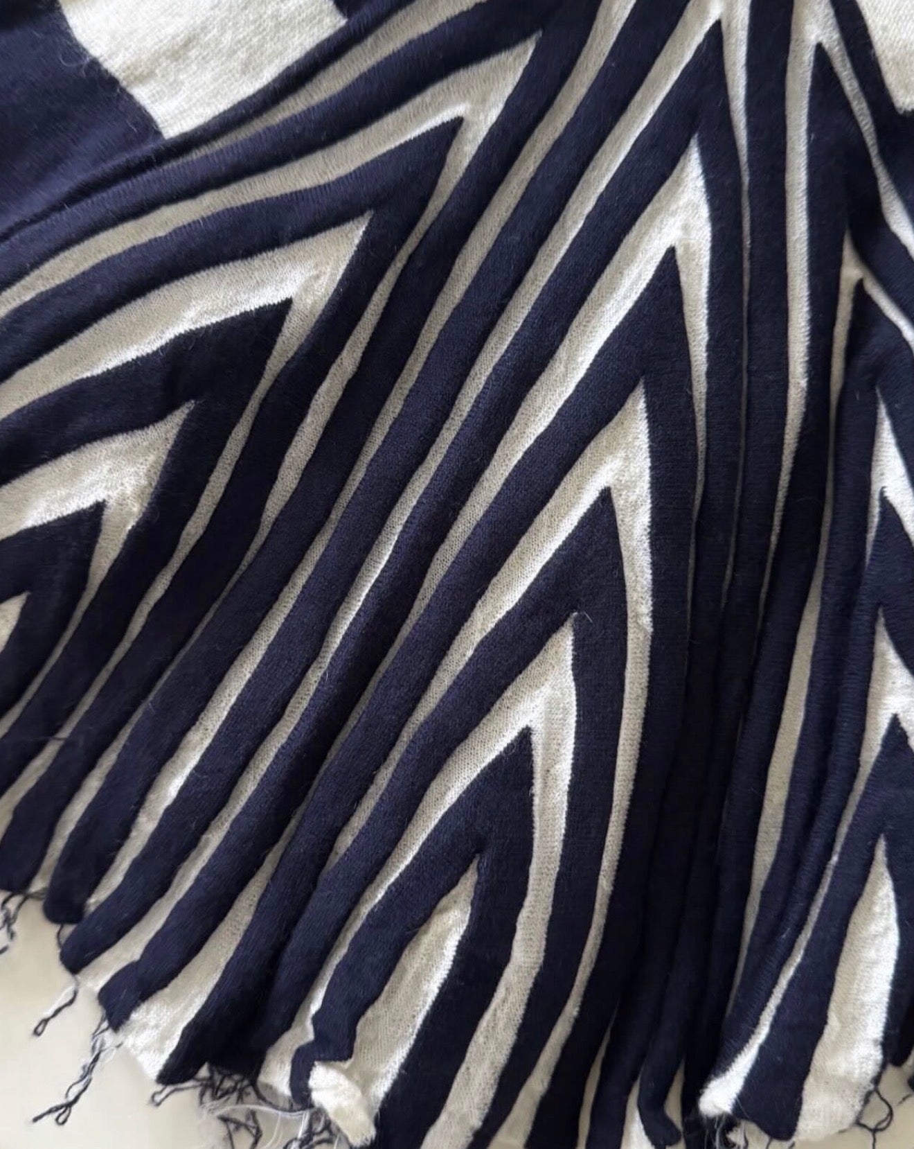 The Striped Wool Mohair Knit Dress with Pleated Hem Details