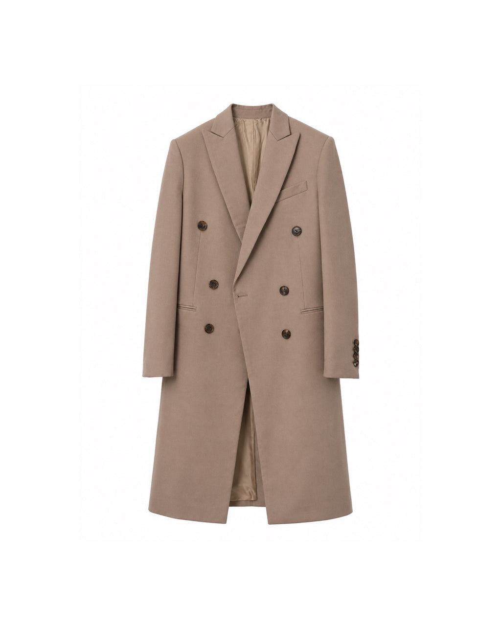 The Tailored Coat in Taupe Wool Garbadine