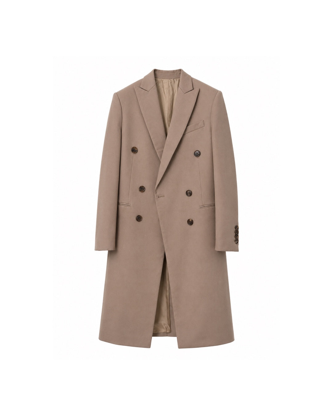 The Tailored Coat in Taupe Wool Garbadine