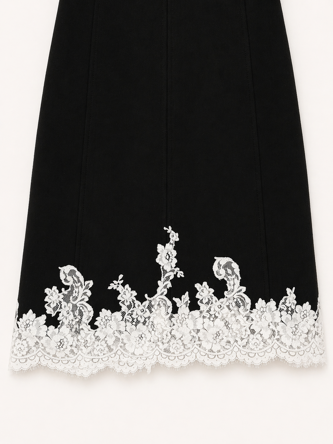 The Black Trench Coat with Lace Trim