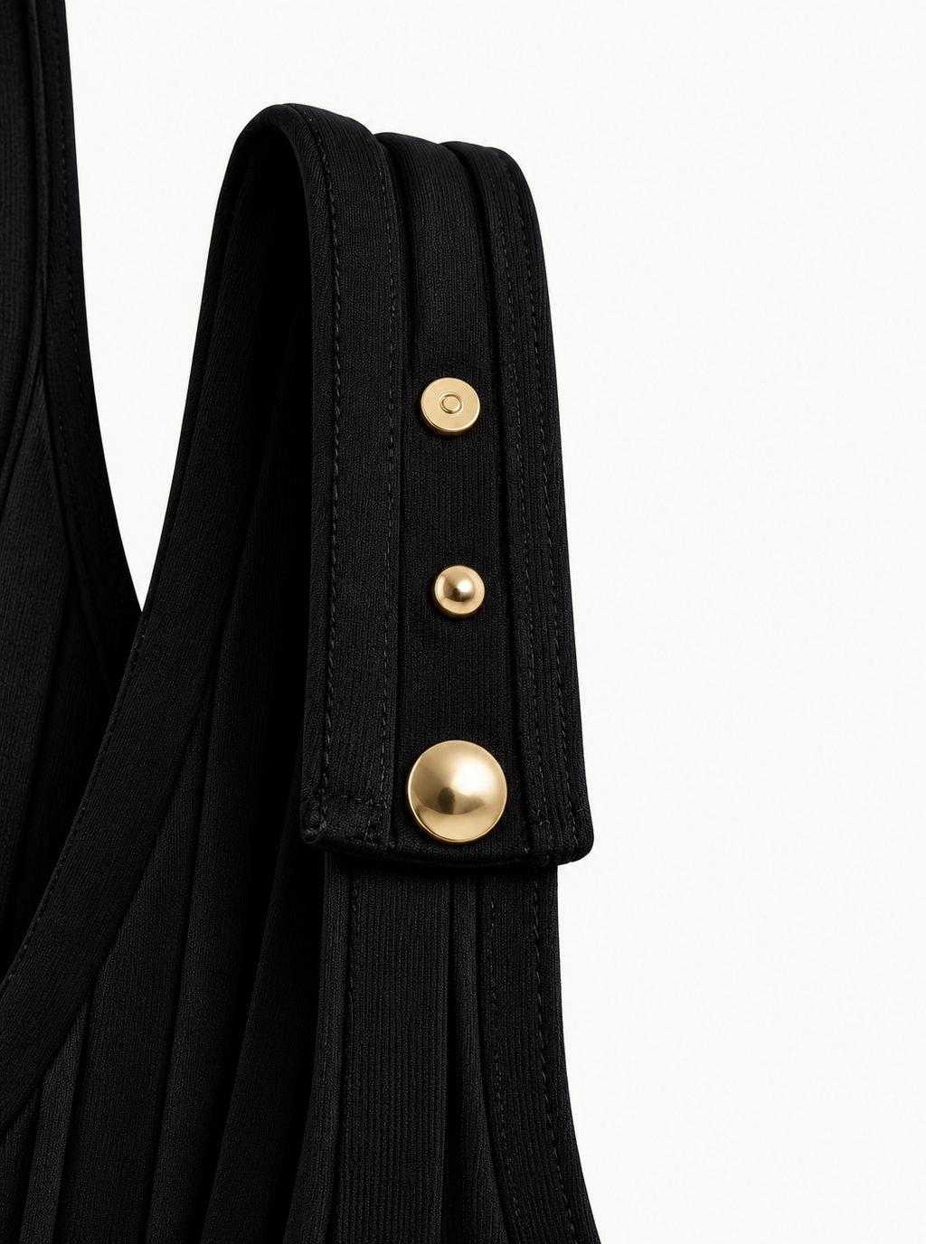 The Black Pleated Top with Gold Studded Details