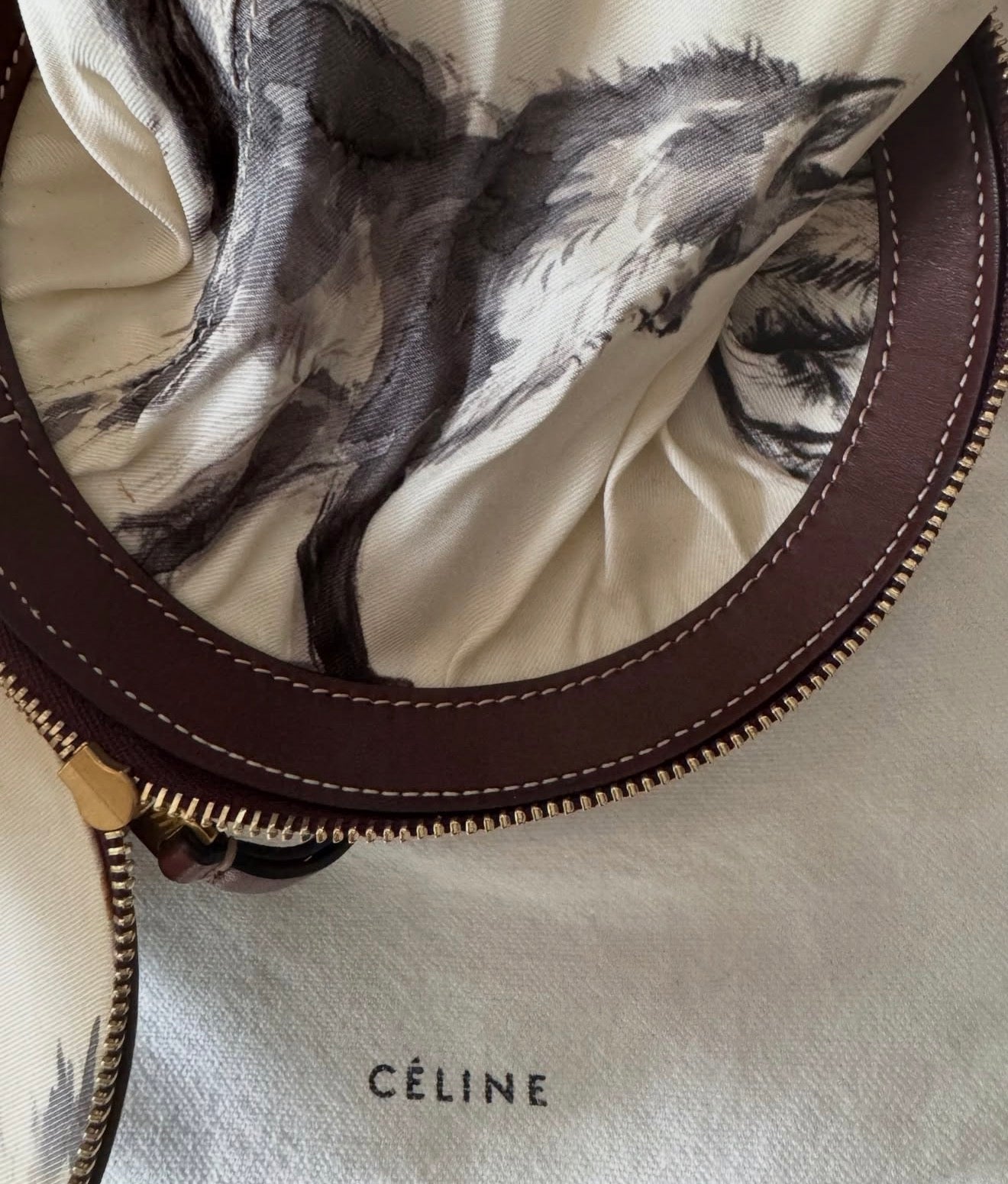 The Wonderland Fox Print Silk Foulard Purse Clutch