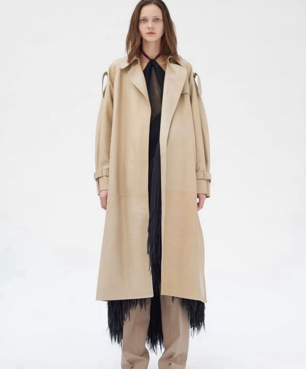 The Ad Campaign Leather Trench Coat