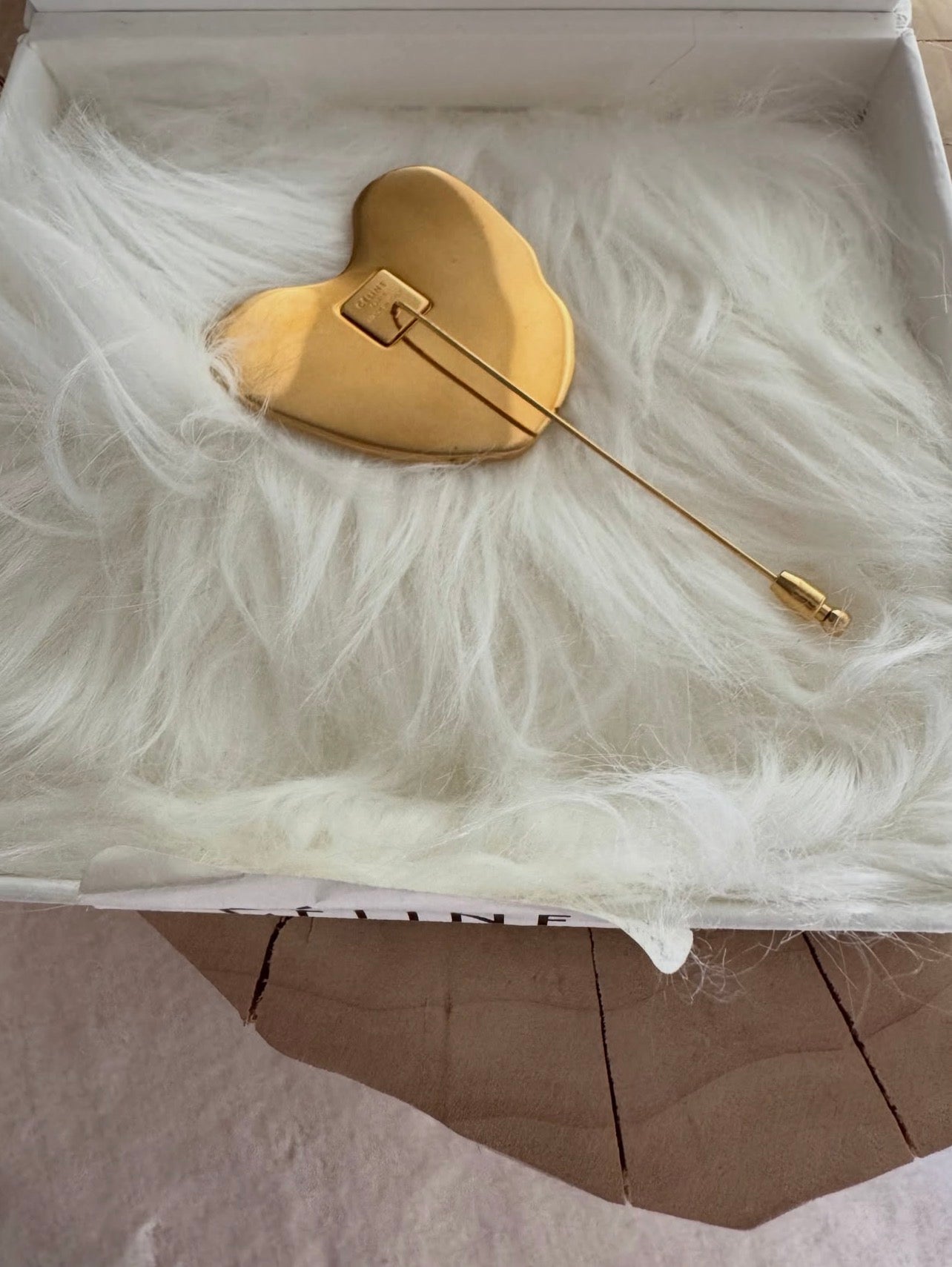 The Gold Brass Heart Pin