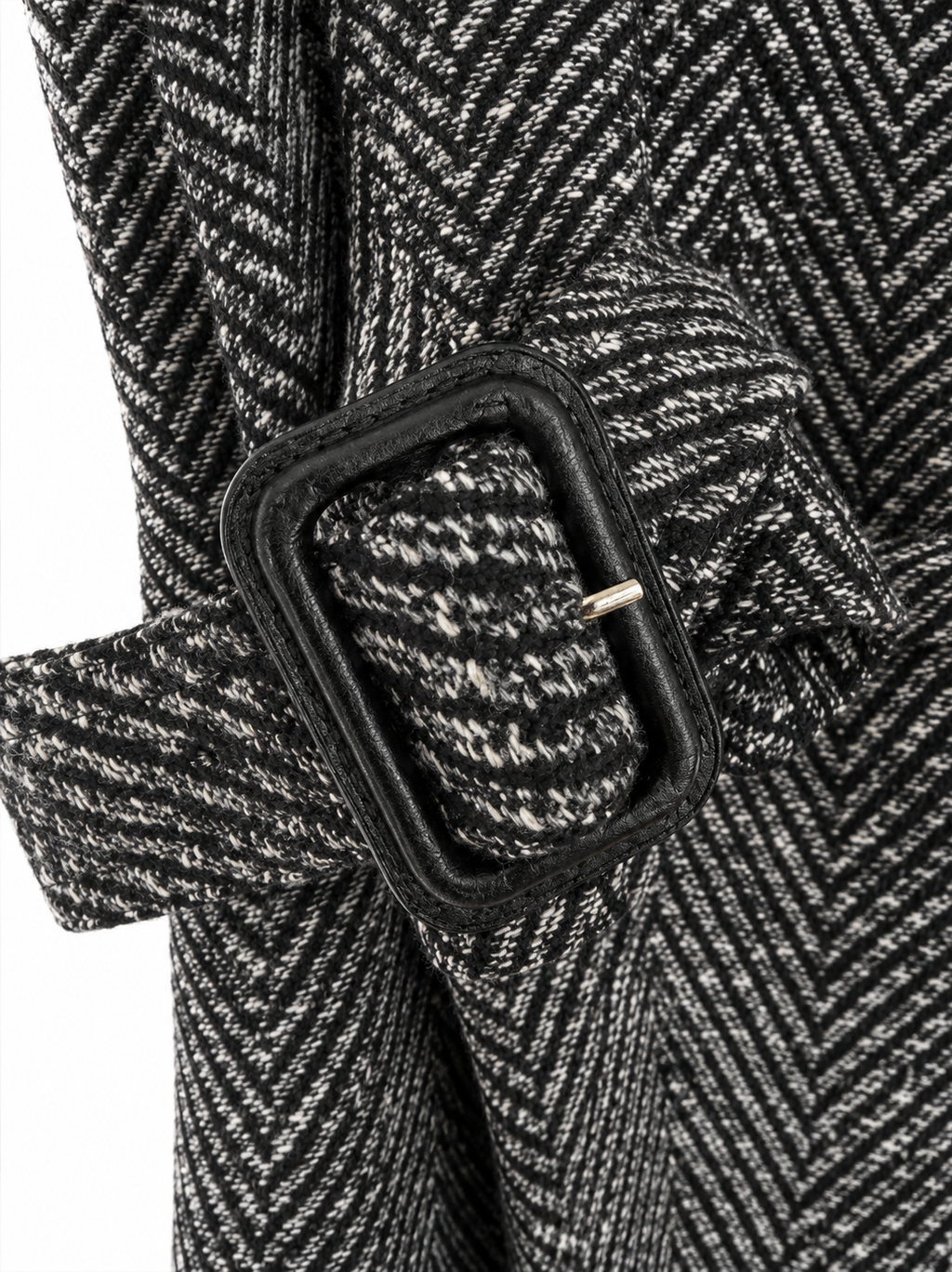 The Herringbone Wool Belted Coat